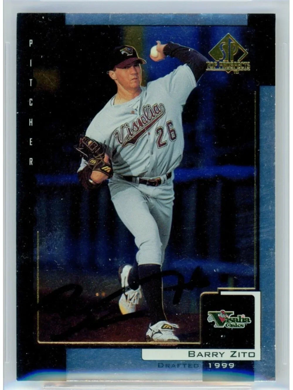 Barry Zito Signed 1998 Upper Deck SP Top Prospects #22 Beckett BAS Slabbed